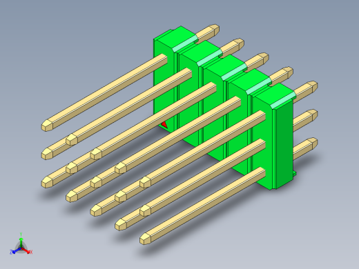 彩色公头100mil（2.54mm）系列-DS1021_green_3x05p_100mil_Type5_rev1.0