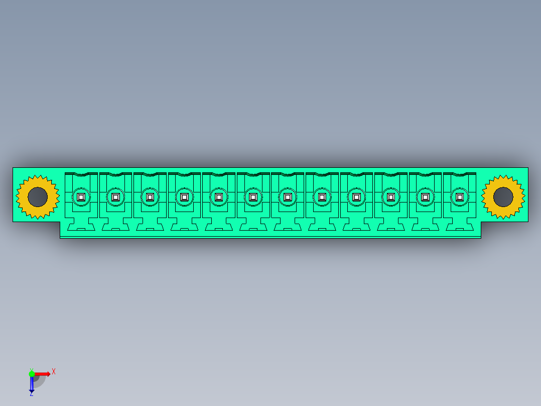 DEGSON 15EDG（公头） 3.5mm 螺钉锁紧，插拔式接线端子 FullPack-15EDGVM-3.5-12P-14-00AH俯视图