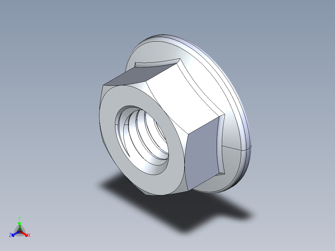 公制法兰螺母-FN M6x1.STEP