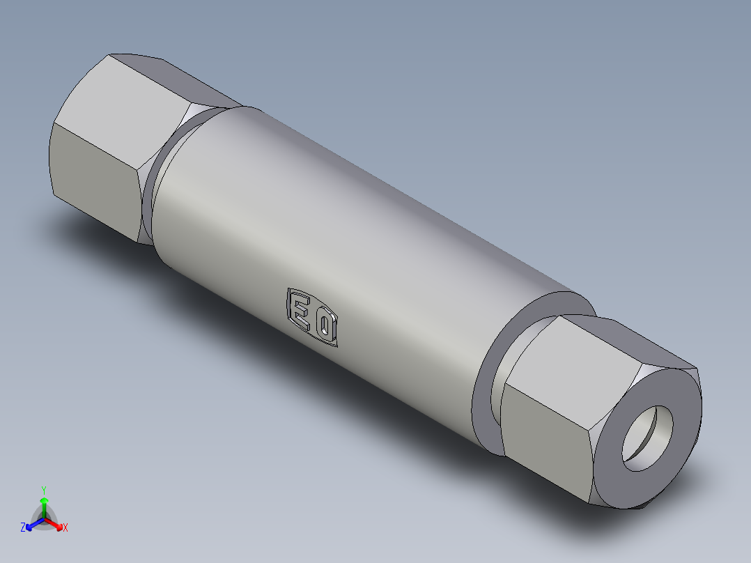 卡套式工业通用硬管接头EO_Weld_bulkhead_fitting_ESV08ZL主视图
