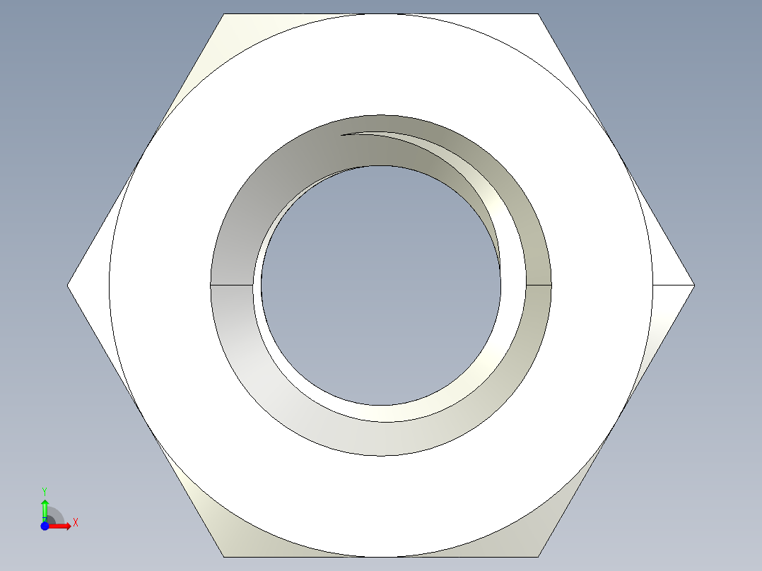 DIN 934 螺母-M4 Nut.STEP前视图