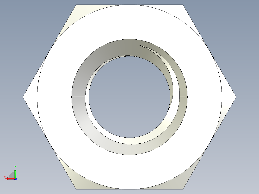 DIN 934 螺母-M4 Nut.STEP后视图