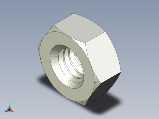 DIN 934 螺母-M4 Nut.STEP正等轴测缩略图