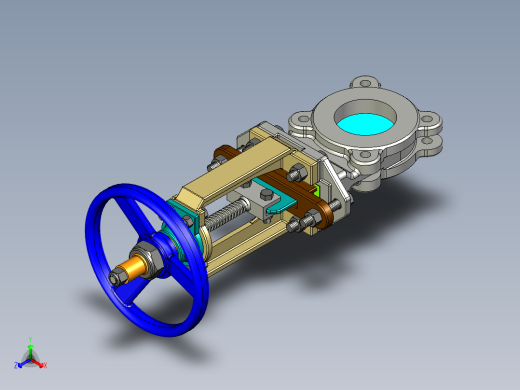 不锈钢闸阀正等轴测缩略图