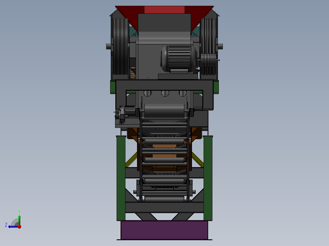 移动式破碎机右视图