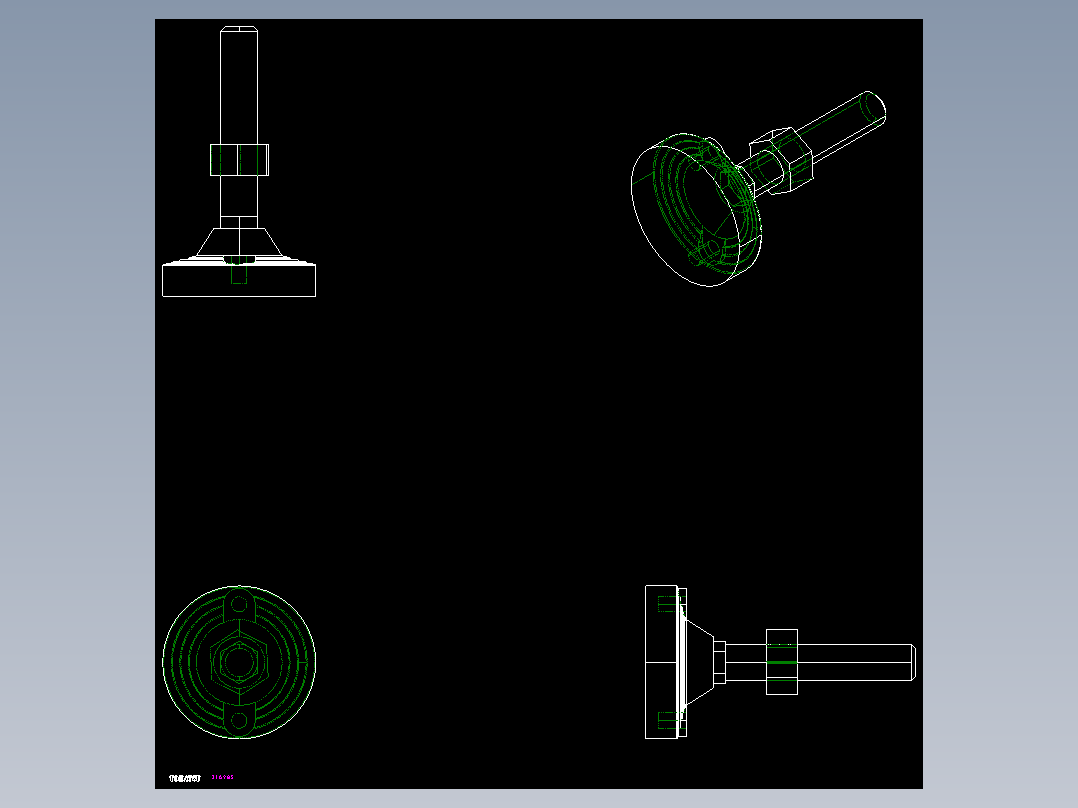 水平調整腳座LVF125C-2D多系列多零件图纸模型