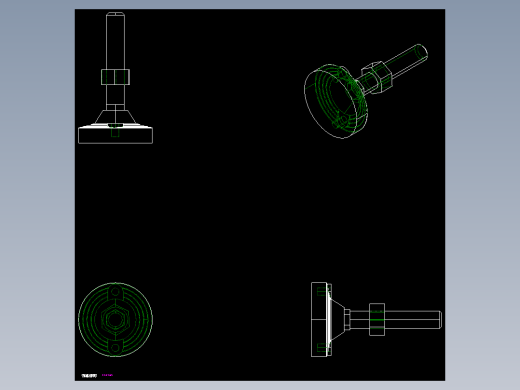 水平調整腳座LVF125C-2D多系列多零件图纸模型