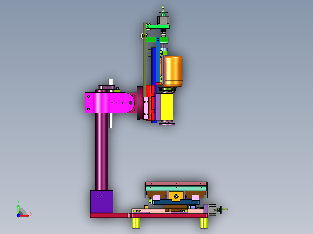 高速打孔攻丝一体机床前视图