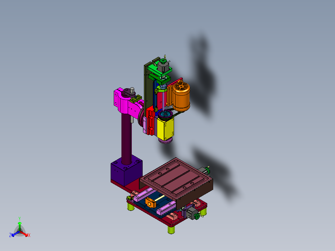 高速打孔攻丝一体机床正等轴测图