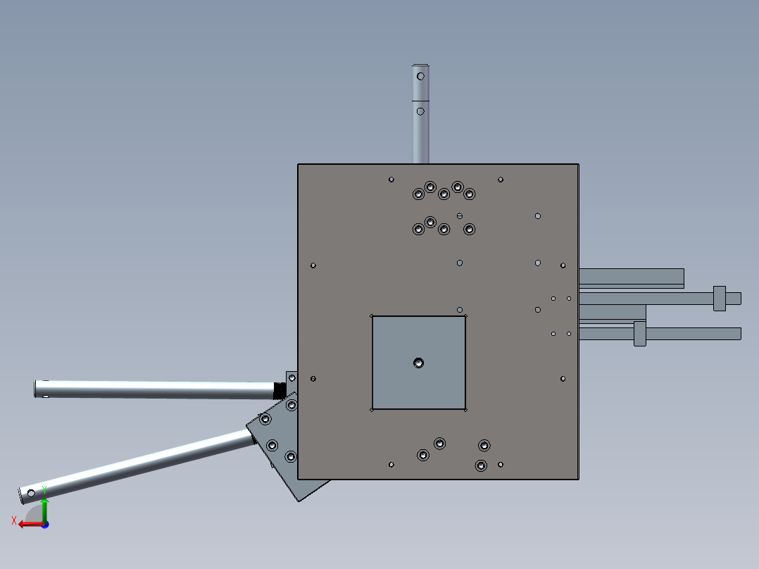手动弯管机模型设计后视图