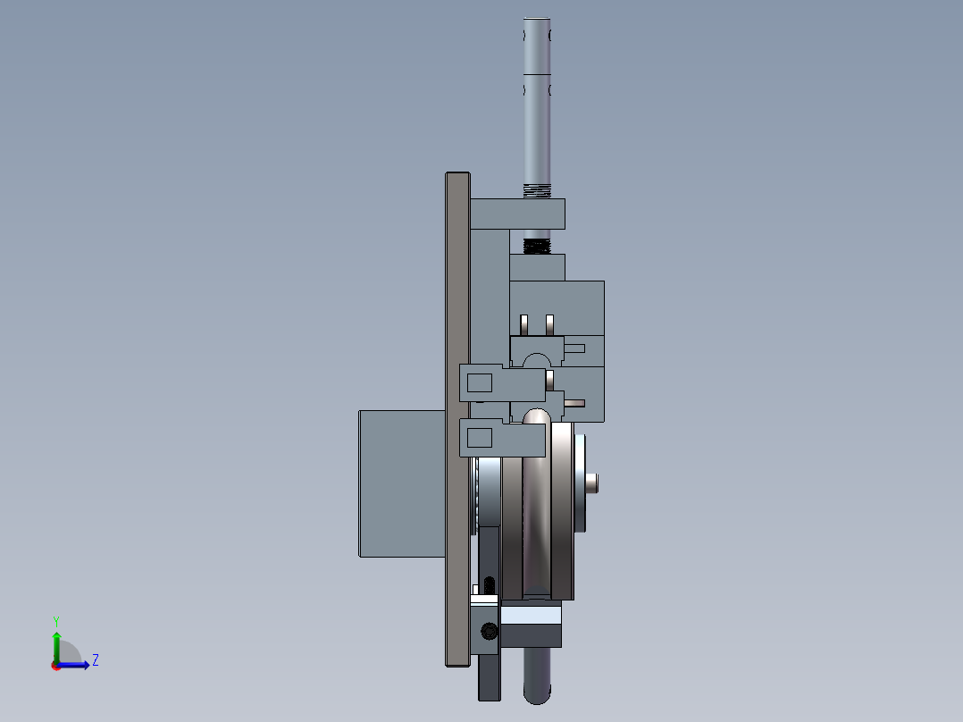 手动弯管机模型设计左视图