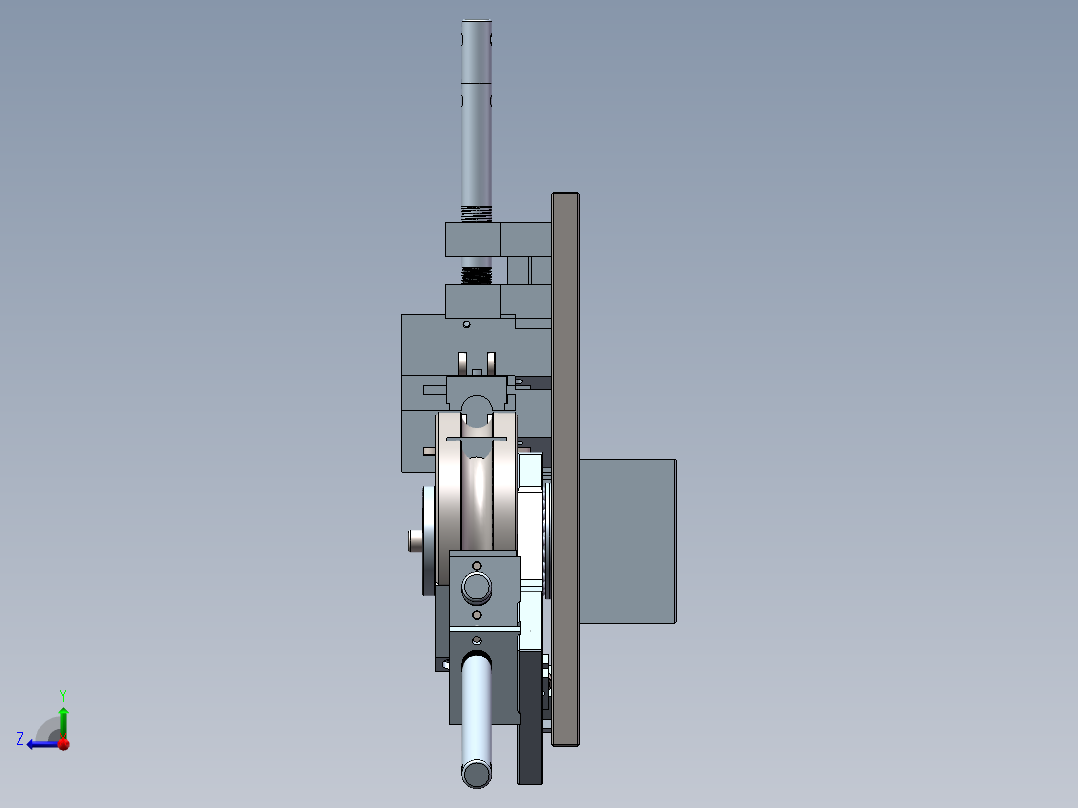 手动弯管机模型设计右视图