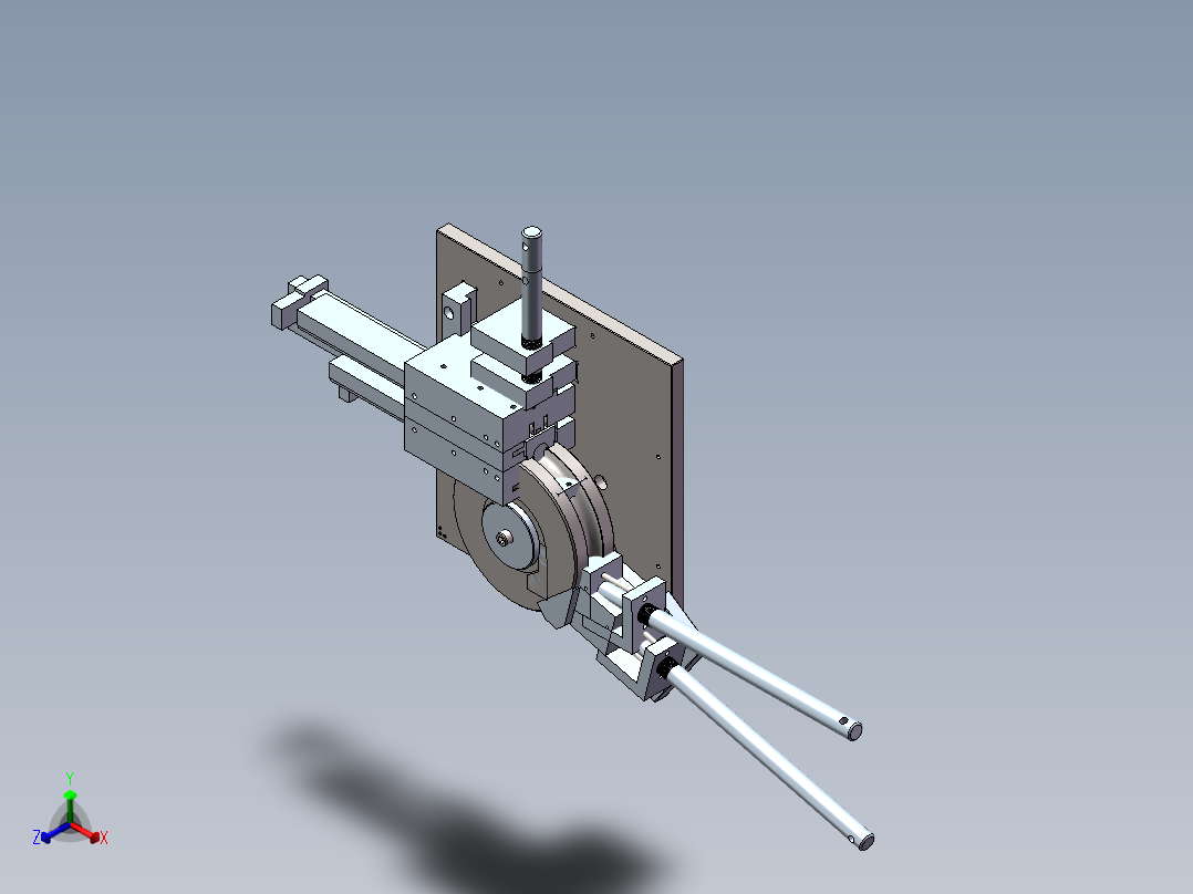 手动弯管机模型设计正等轴测图
