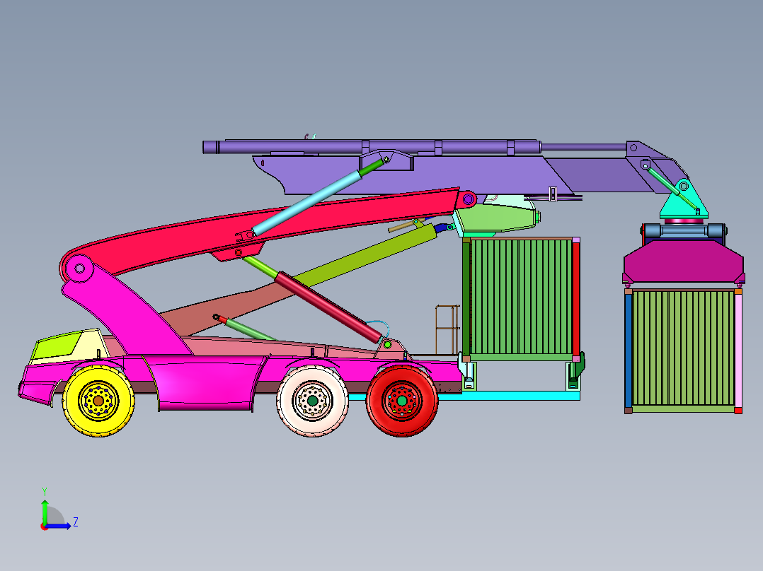 集装箱正面吊运起重机左视图