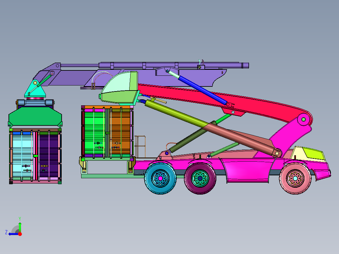 集装箱正面吊运起重机右视图