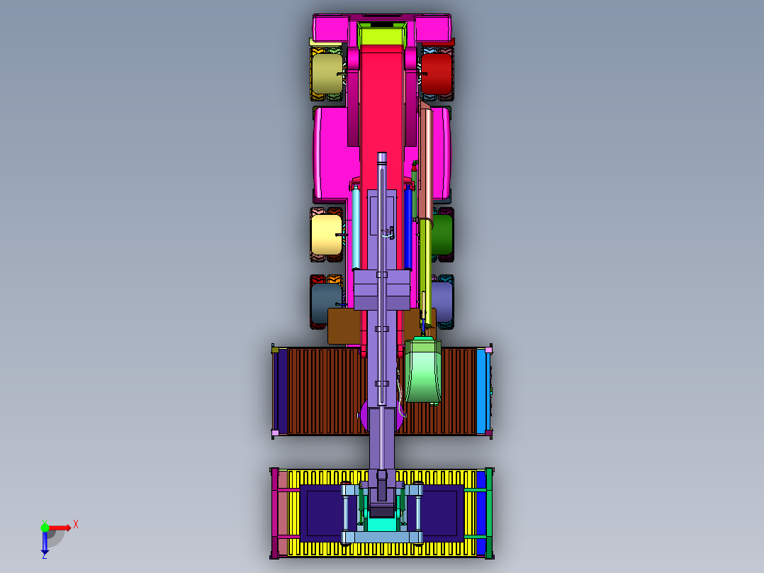 集装箱正面吊运起重机俯视图