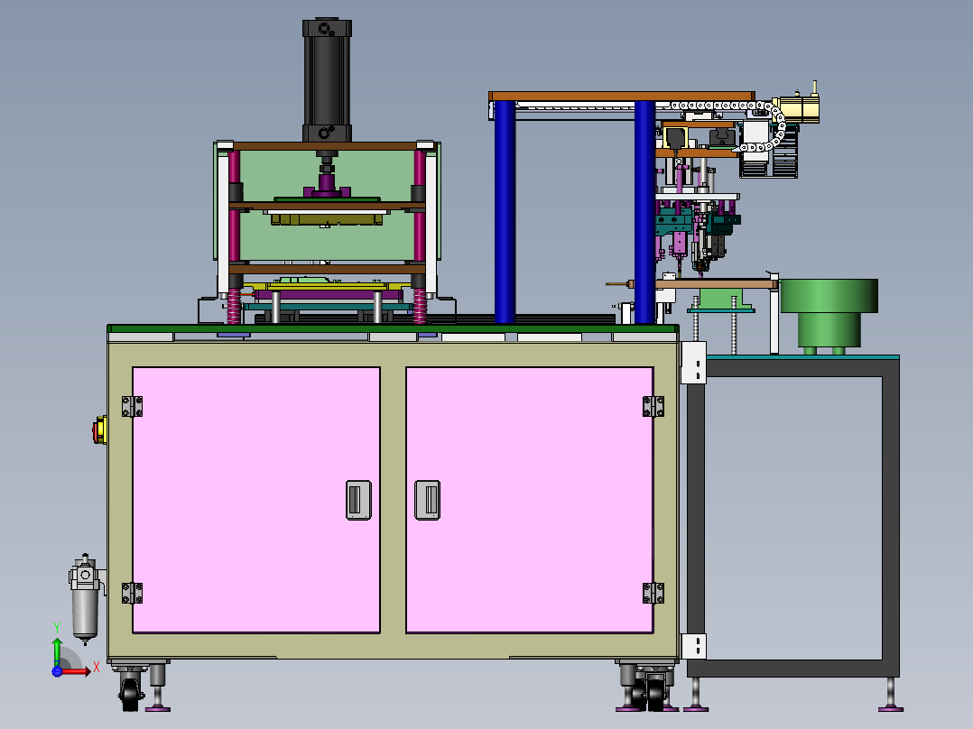 面板自动上料热熔机(含DFM,BOM)sw17可编辑前视图