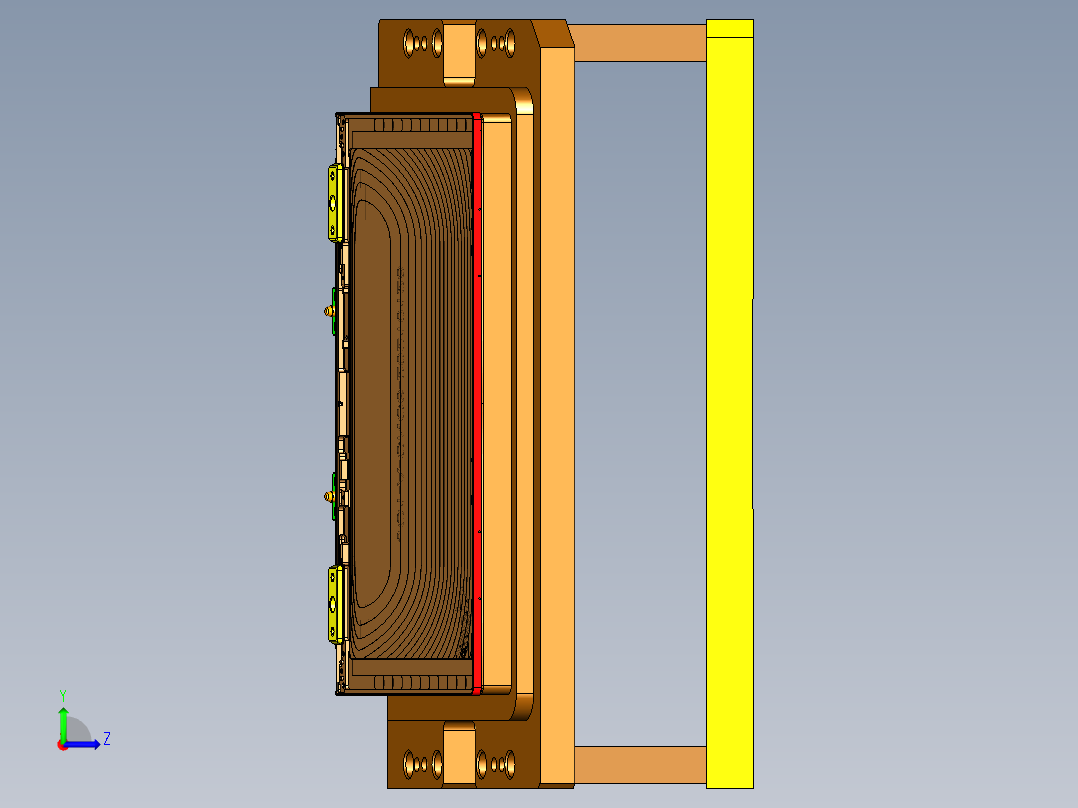 金属外壳铣外形编程程序模型左视图