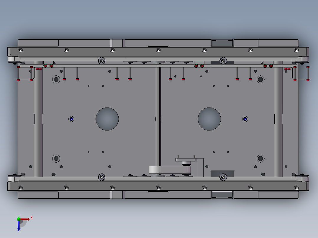 0.375米0.3米双带输送机构俯视图