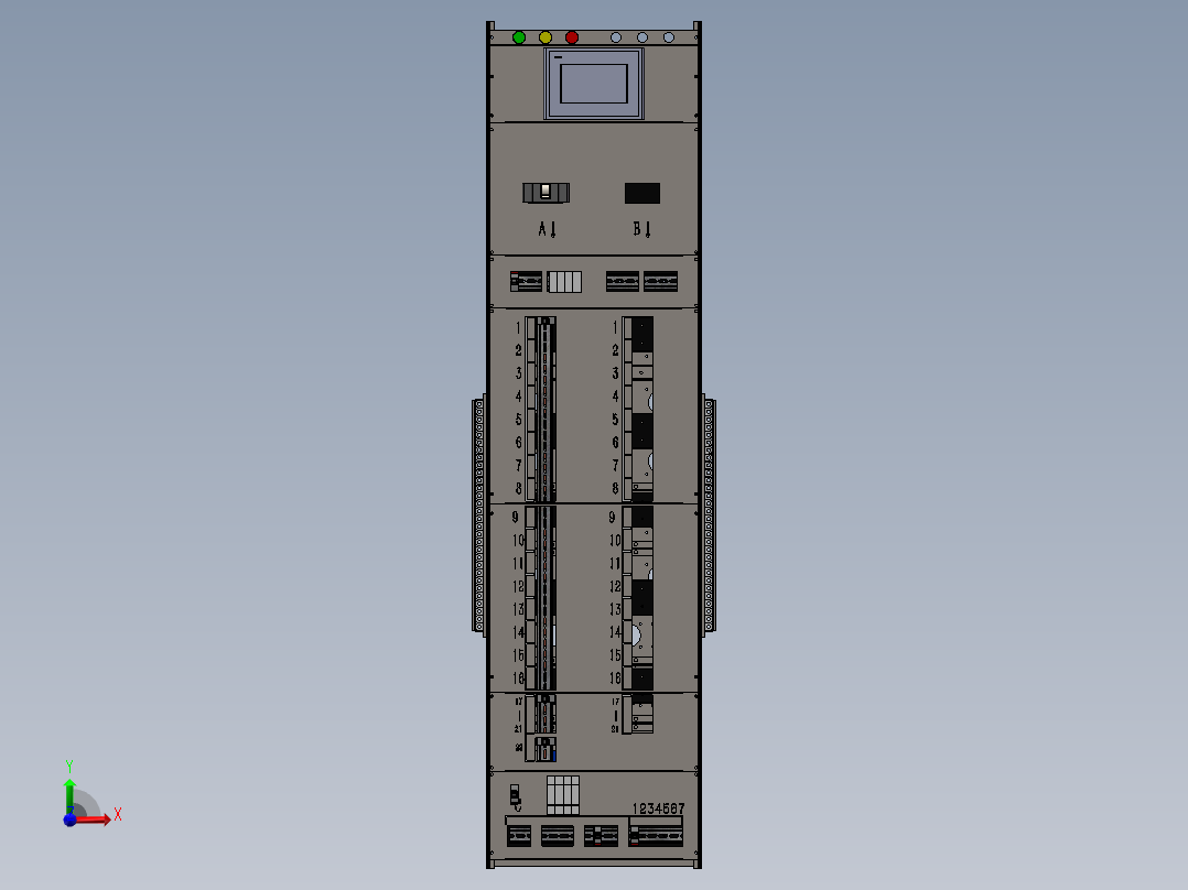 C1000机柜分装式PDM骨架前视图