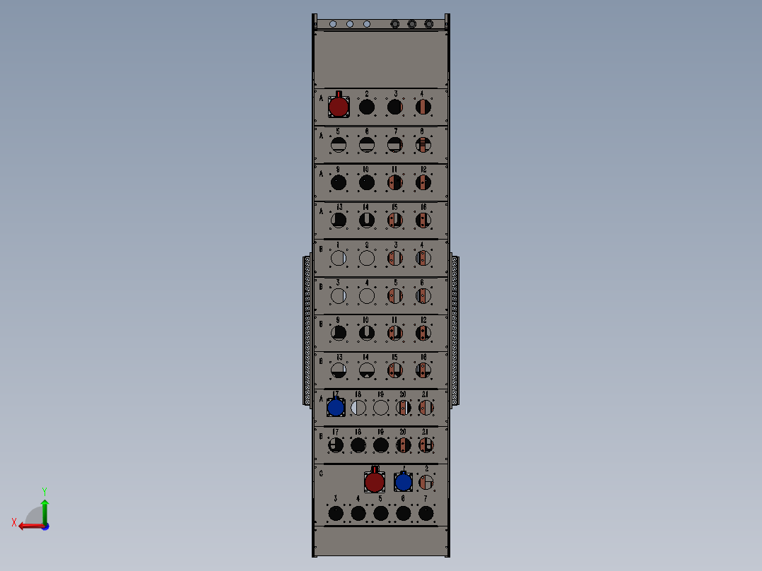 C1000机柜分装式PDM骨架后视图