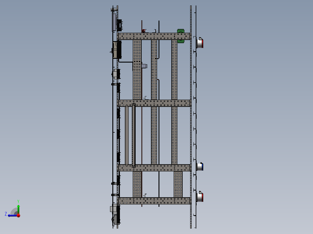 C1000机柜分装式PDM骨架右视图