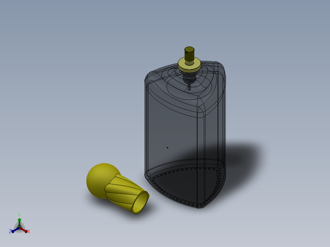 香水瓶正等轴测图