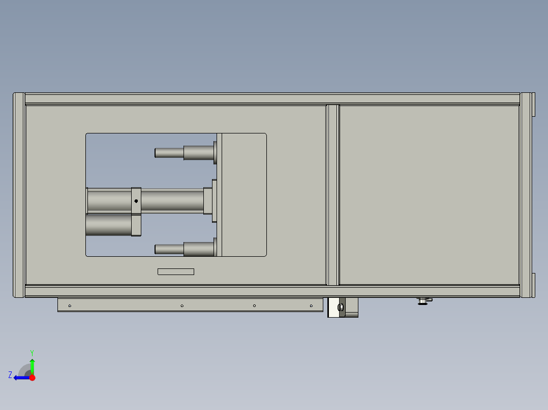 注塑件料把冲切装置右视图
