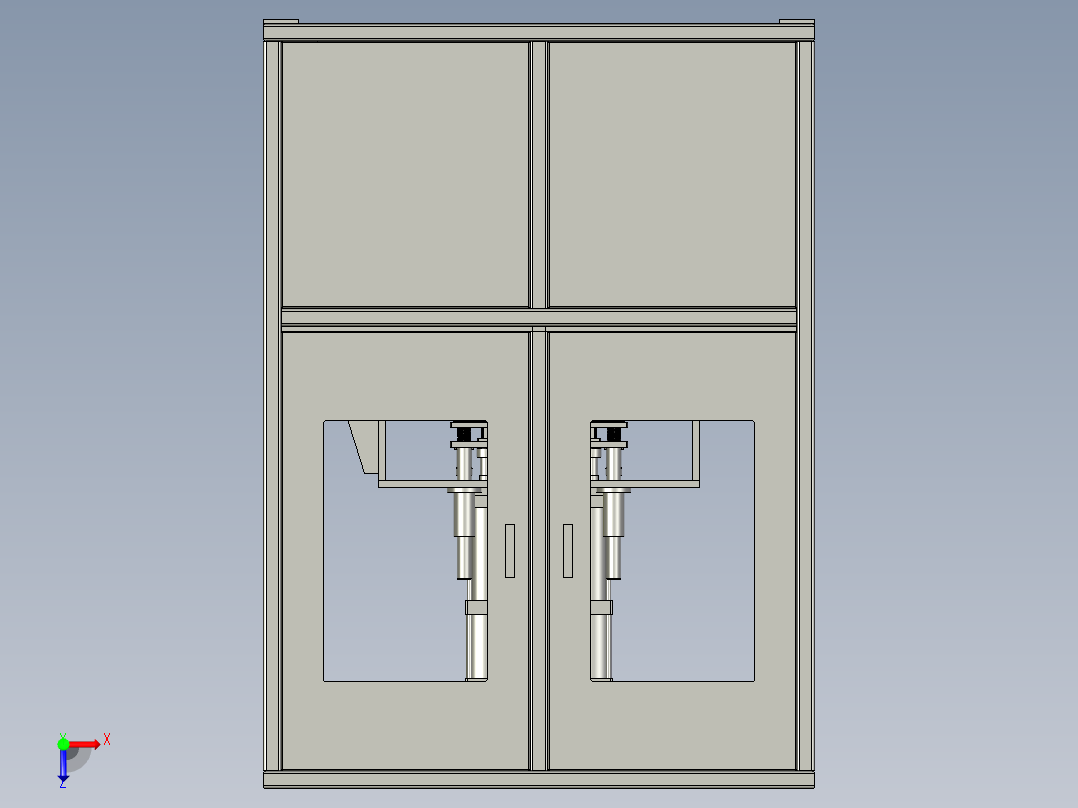 注塑件料把冲切装置俯视图
