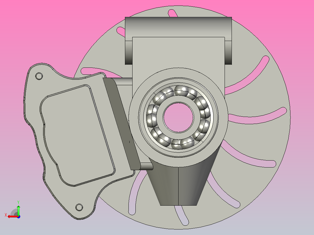 盘式制动器后视图