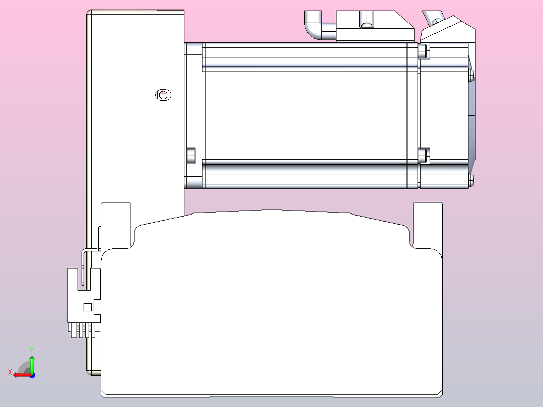 皮带直线轴半封闭可选导轨TPA-HNB-140D-120-L1350-RU-C-P40-N3后视图