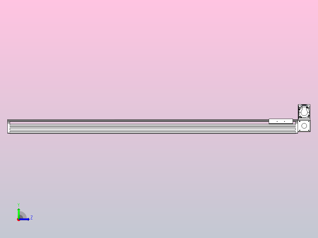 皮带直线轴半封闭可选导轨TPA-HNB-140D-120-L1350-RU-C-P40-N3左视图