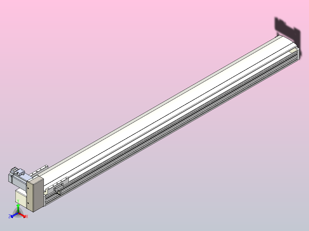 皮带直线轴半封闭可选导轨TPA-HNB-140D-120-L1350-RU-C-P40-N3正等轴测图
