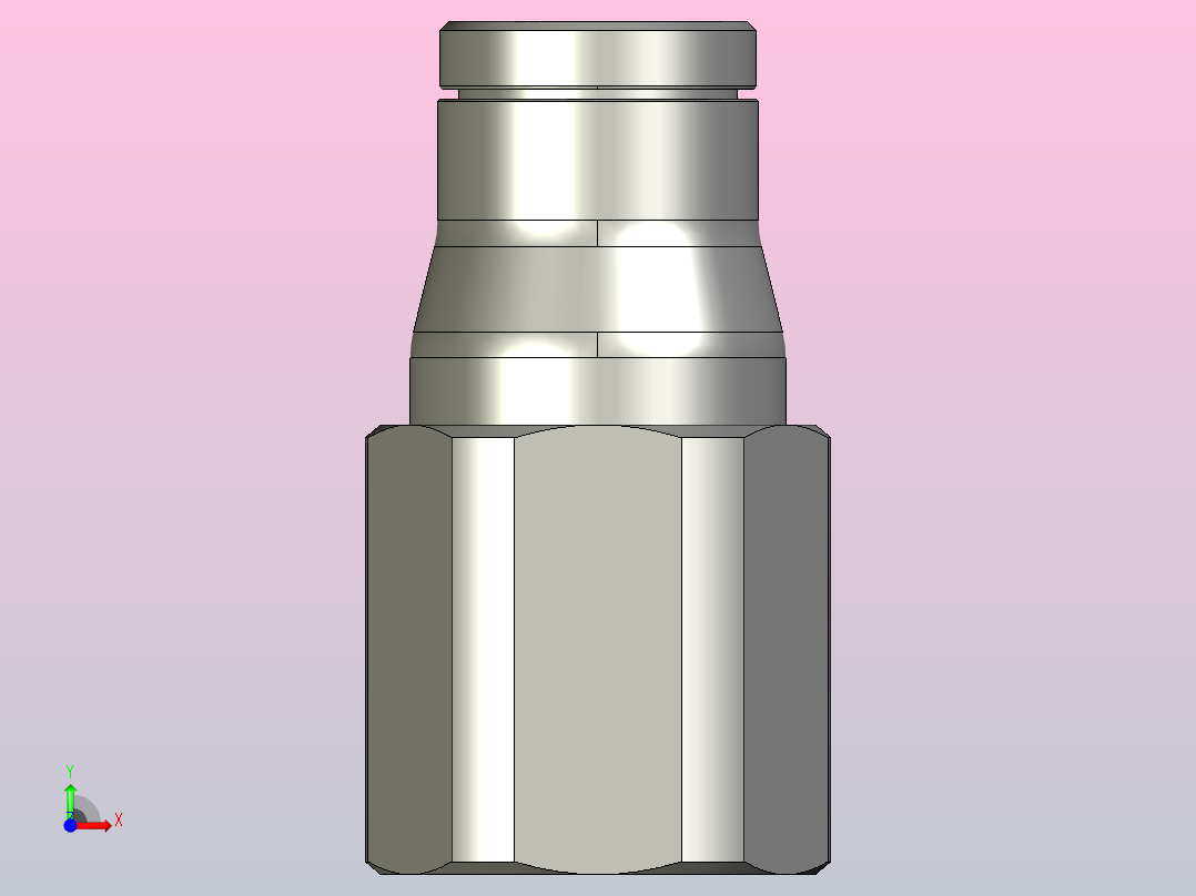 管接头螺纹66PLM-6M-2G系列前视图