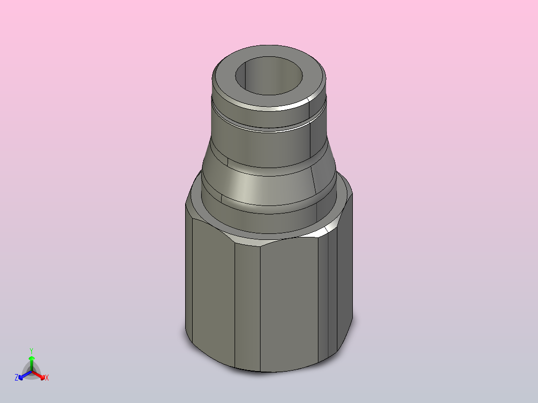 管接头螺纹66PLM-6M-2G系列正等轴测图