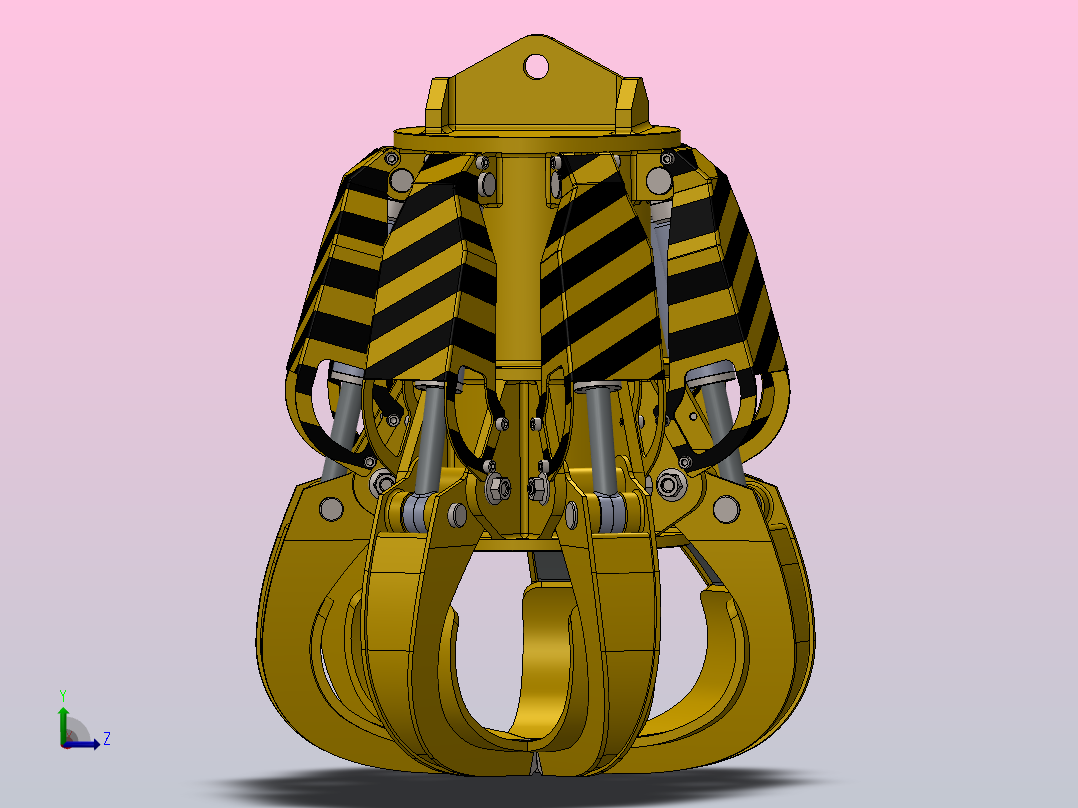 液压抓斗_grab主视图