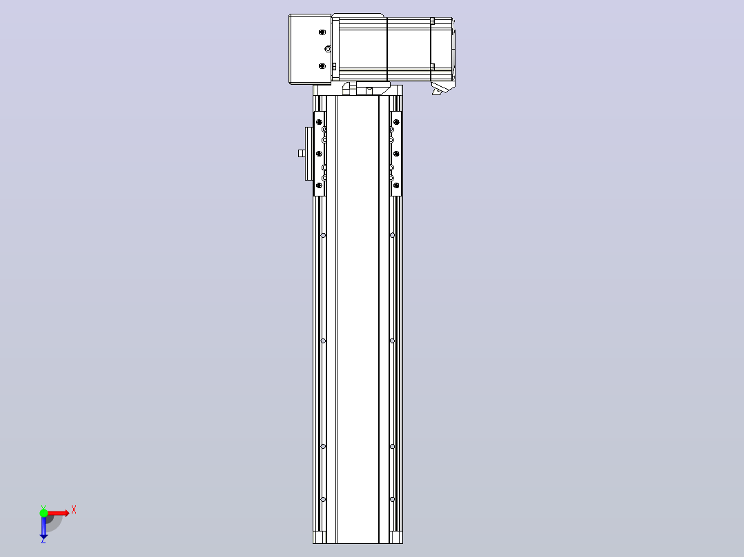 皮带直线轴半封闭可选导轨TPA-HNB-85D-90-L250-RU-Y-P20-N3俯视图