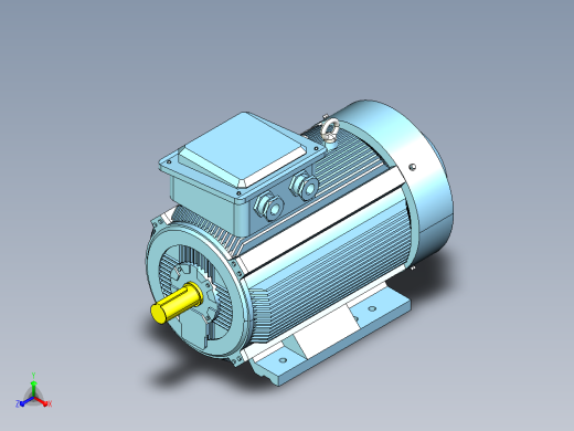 YX3-315～355高效率三相异步电动机-基座带底脚、端盖上无凸缘[YX3-315M-4]正等轴测缩略图
