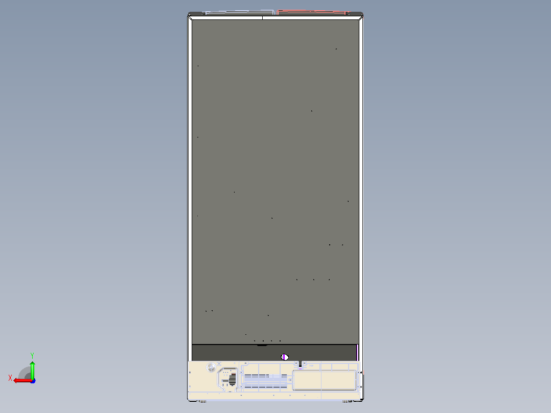 对开门冰箱模型3D图纸 x_t STEP格式后视图
