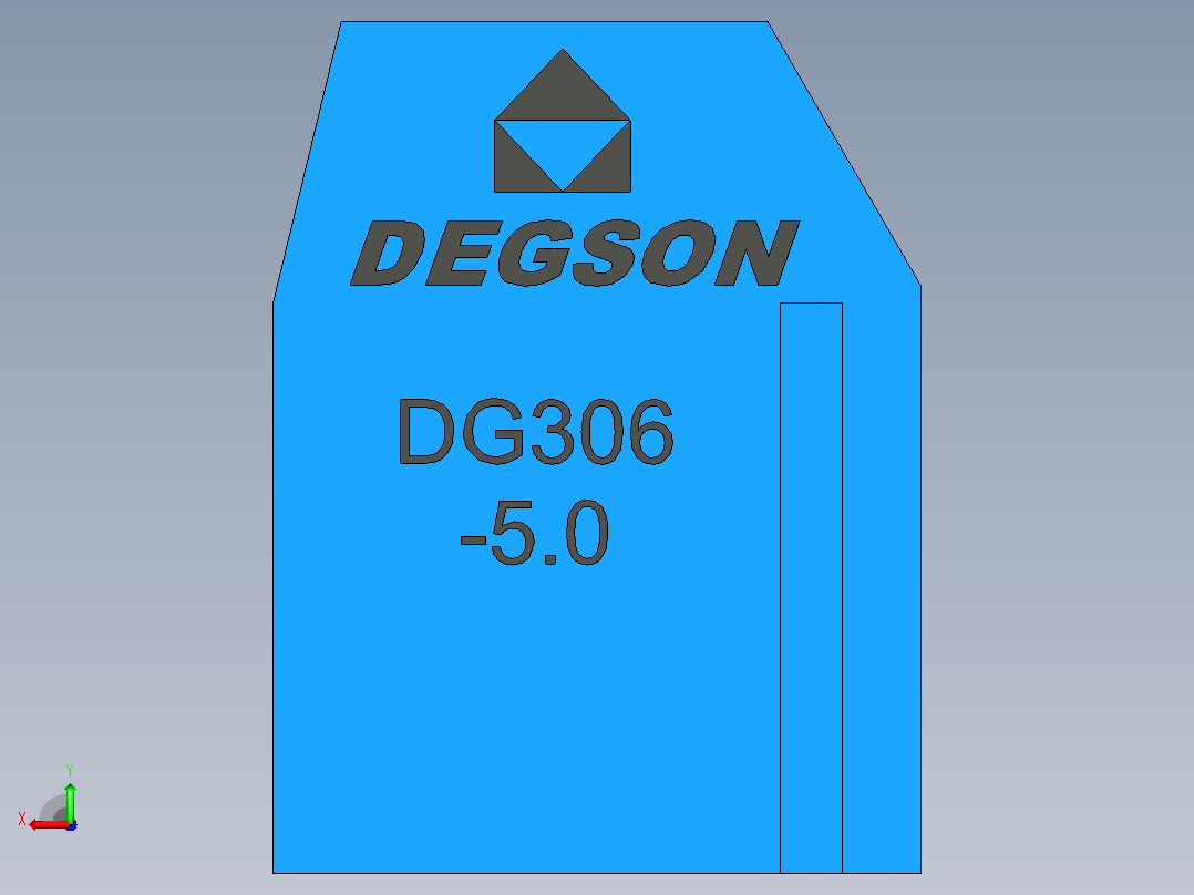 9针DG306 5蓝色间距5毫米ipt后视图
