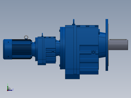 RF147R87法兰轴伸式组合型斜齿轮减速机RF147R87-Y2.2-4P-100-M1-0°-Φ550左视缩略图