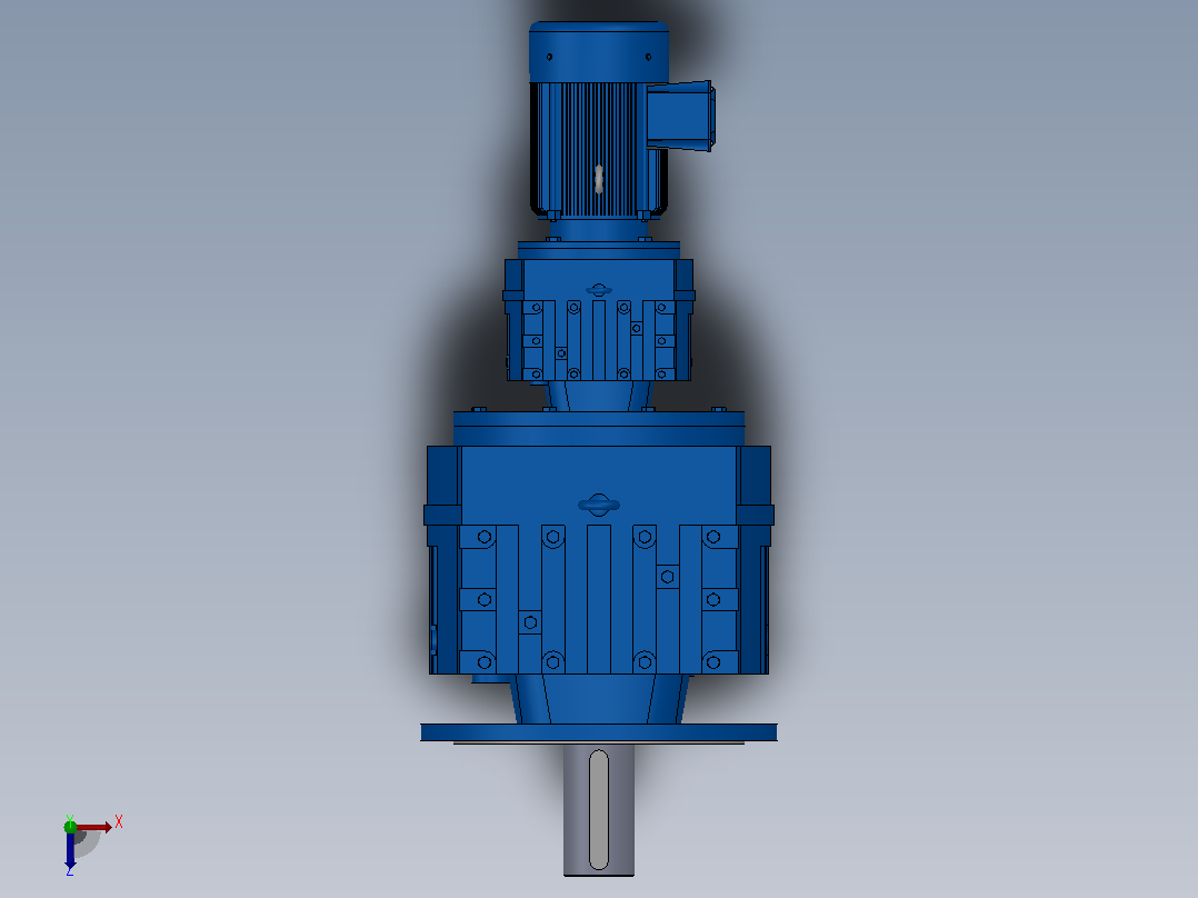 RF147R87法兰轴伸式组合型斜齿轮减速机RF147R87-Y2.2-4P-100-M1-0°-Φ550俯视图