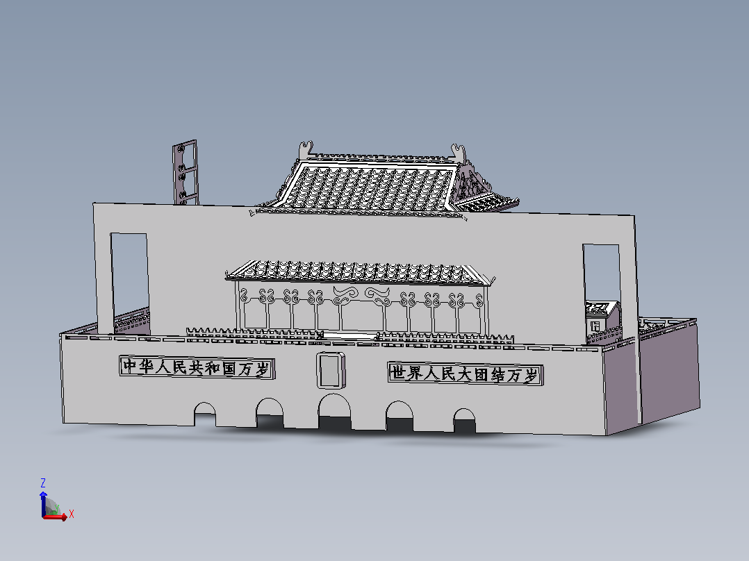 天安门模型主视图