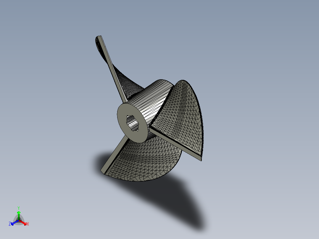 螺旋桨叶片正等轴测图