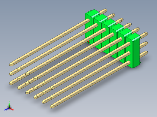 彩色公头100mil（2.54mm）系列-DS1021_green_3x06p_100mil_Type43_rev1.0