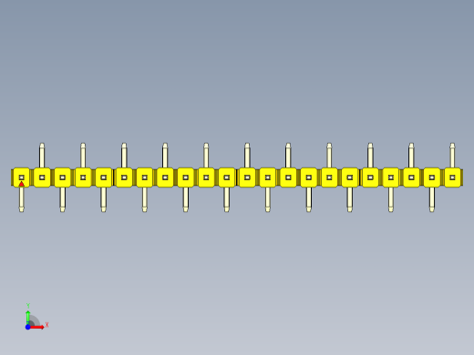 彩色公排针 100mil 2.54mm 系列-DS1022_yellow_22p_100mil_Type_SMT_R2_rev1.0前视缩略图