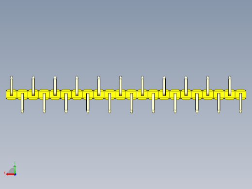 彩色公排针 100mil 2.54mm 系列-DS1022_yellow_22p_100mil_Type_SMT_R2_rev1.0后视缩略图