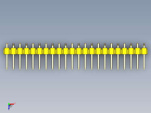 彩色公排针 100mil 2.54mm 系列-DS1022_yellow_22p_100mil_Type_SMT_R2_rev1.0俯视缩略图
