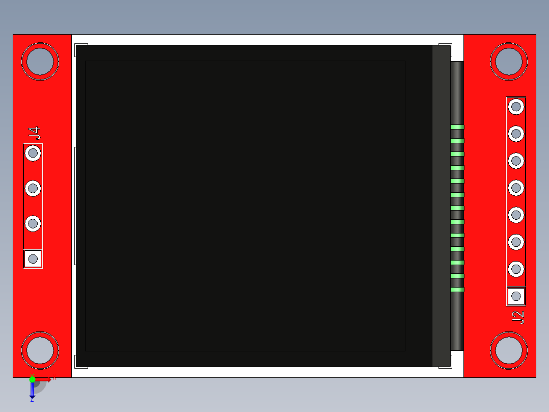 128 x 160 图形显示器 ST7735俯视图