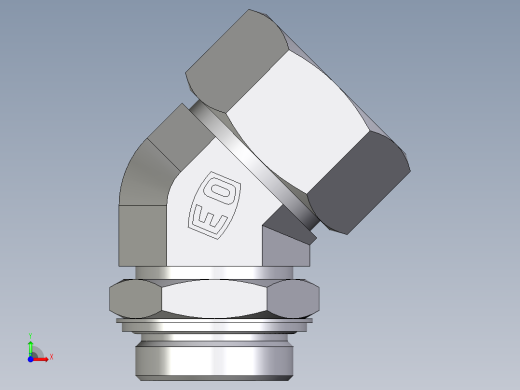 卡套式工业通用硬管接头EO_Adjustable_locknut_45_deg_elbow_VEE38ZSRCF前视缩略图